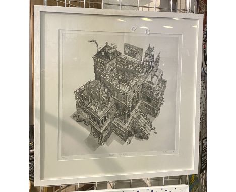 MARTIN LANGFORD LTD EDITION PRINT 70/150 AFTER ESCHER - 52.5 X 52.5 CMS PICTURE ONLY APPROX