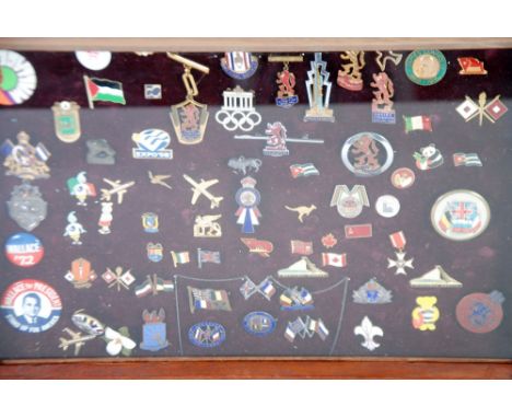 MIXED COLLECTION OF GILT METAL AND ENAMEL AND OTHER BADGES AND BUTTONHOLES, EARLY 20th CENTURY AND LATER to include XI OLYMPI