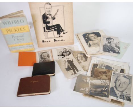 SELECTION OF EARLY TO MID TWENTIETH CENTURY AUTOGRAPHS AND EPHEMERA RELATING TO STARS OF STAGE AND SCREEN, notables to includ
