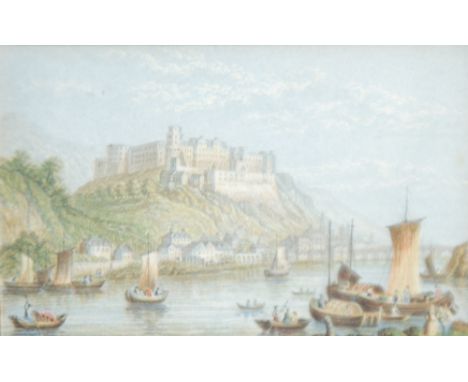 A PAIR OF SMALL BAXTER OR LE BLOND SMALL COLOUR PRINT, waterways, 2 1/2" x 4" (6.4 x 7.6cm) and ANOTHER, figures on a lane, 2