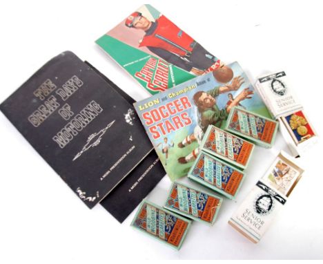 SEVEN CIGARETTE PACKETS, containing 'Churchman's Association Footballers', Wills and Players  CIGARETTE CARDS, 'TV21' Album w