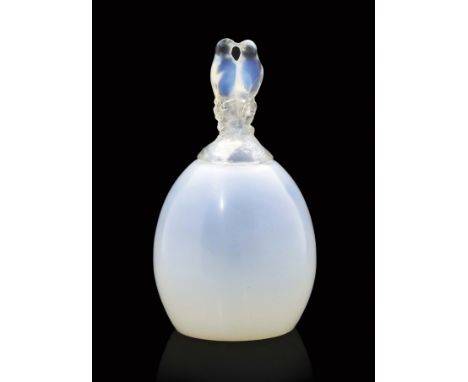 Rene Lalique, a Tourtelles opalescent glass covered vase, model 963, designed circa 1925, incised R Lalique, France, 29cm hig