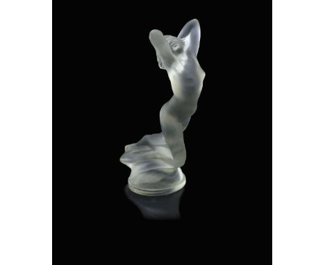 Rene Lalique, a Vitesse glass car mascot, model 1160, designed circa 1929, frosted, moulded mark, R Lalique, France, 18.8cm h