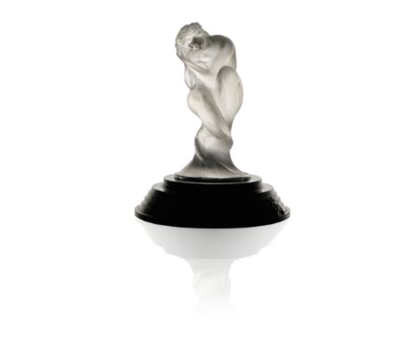 Rene Lalique, a Sirene glass car mascot, model 831, designed circa 1920, frosted, moulded mark R Lalique and engraved R Laliq