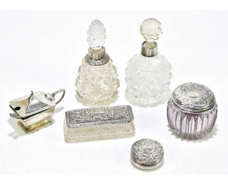 JAMES DEAKIN &amp; SONS; an Edward VII hallmarked silver lidded trinket box, together with a further hallmarked silver lidded