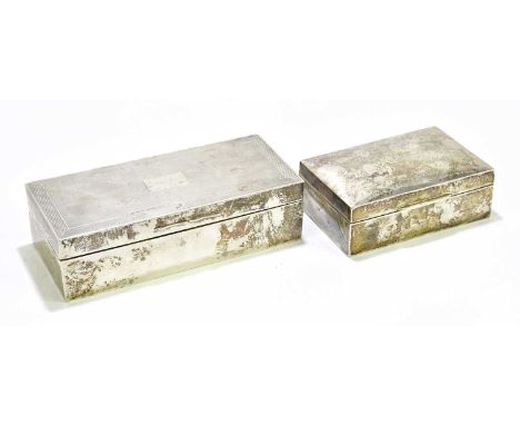 THOMAS WILLIAM LACK (PROBABLY); a George V hallmarked silver cigarette box with engine turned decoration to the cover, surrou
