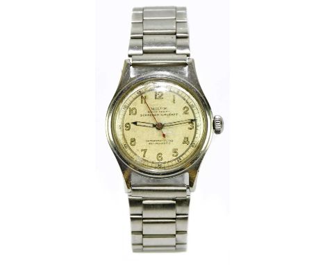 MILUS; a vintage gentleman's 'Schreiner Aircraft' stainless steel wristwatch, the circular dial set with Arabic numerals and 