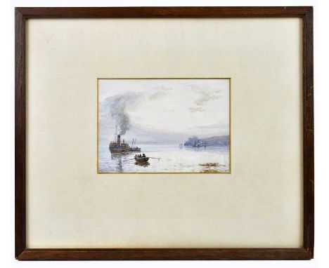 WILLIAM CARLAW (1847-1899); watercolour, paddle steamer in river scene, signed, 11.5 x 16cm.Condition Report: The fram with l