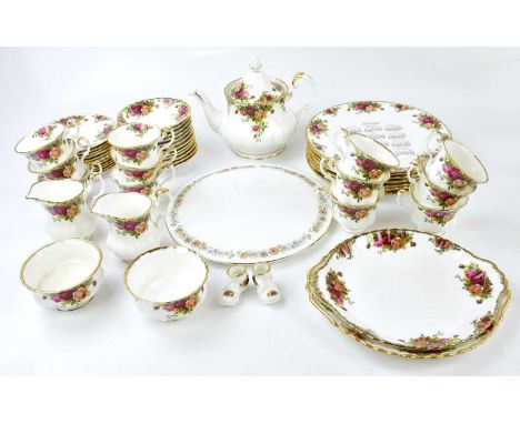 ROYAL ALBERT; a quantity of 'Old Country Roses' pattern tea/dinner ware, to include firsts and seconds, six dinner plates, tw