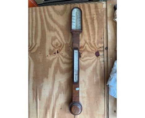 A. CASARTELLI; a 19th century walnut stick barometer, length 92cm.