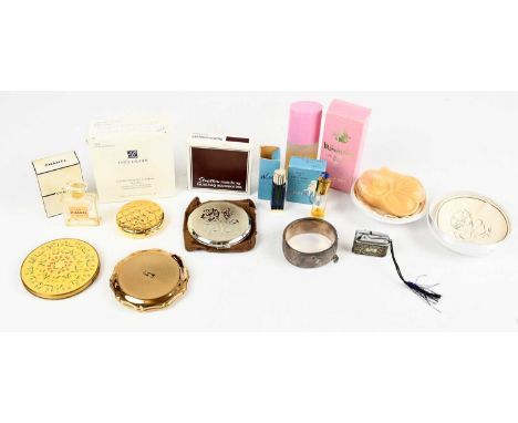 CHANEL; an empty No.5 20mls vintage bottle in original box, an Elizabeth Arden Memoire Cherie eau de parfum spray, 30g used, 