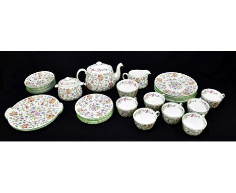 MINTON; a thirty piece part tea service in the 'Haddon Hall' pattern.