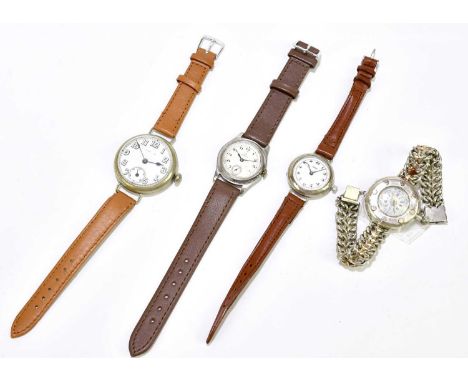 OMEGA; a lady's steel cased wristwatch, the enamel dial set with Arabic numerals and subsidiary seconds dial, diameter 30mm, 
