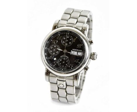 MONT BLANC; a gentleman's stainless steel automatic wristwatch from the 4810 collection, dial set with Arabic numerals, three