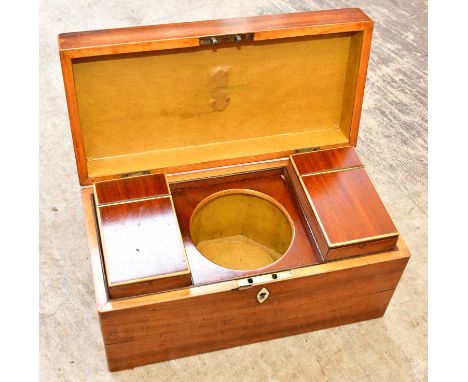 A 19th century mahogany tea caddy, 15cm x 30cm x 15cm.