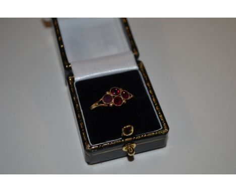 A 9ct gold ruby set ring 