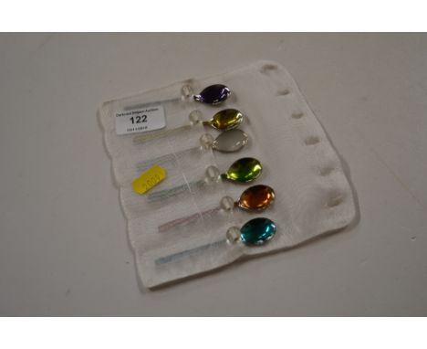 A set of six colourful enamel work coffee spoons 
