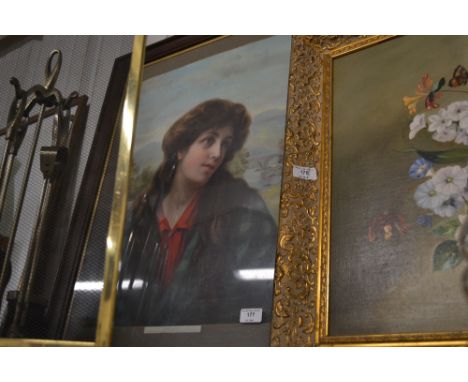 A Victorian coloured print entitled "Molly Bawn", containing in oak frame