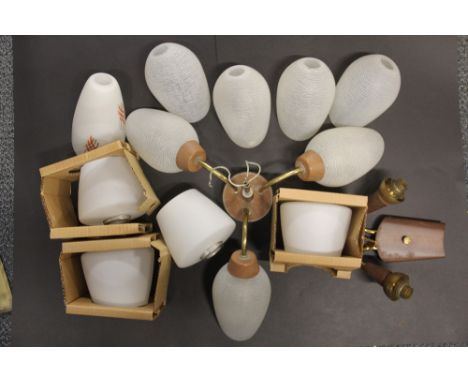 A 1970's ceiling light and mixed shades.