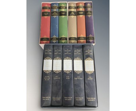 The Folio Society : A History of England, five volume book set, together with six further Anthony Trollope.