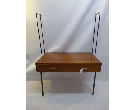 A 20th Mid Century 1950s Danish teak small desk (attaches to wall) with shelf attachments but no shelves