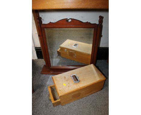 A VINTAGE TILL TOGETHER WITH A MAHOGANY SWING MIRROR (2)