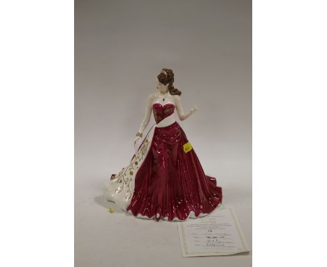 A LARGE ROYAL WORCESTER LIMITED EDITION 'RUBY' FIGURE WITH CERTIFICATE  