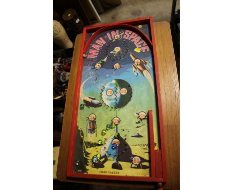 A VINTAGE CHAD VALLEY MAN IN SPACE BAGATELLE GAME 