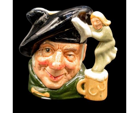 Dark blue tam; green cloak; grey hair.Royal Doulton backstamp. Literary Characters series. Good condition. Artist: Max HenkIs