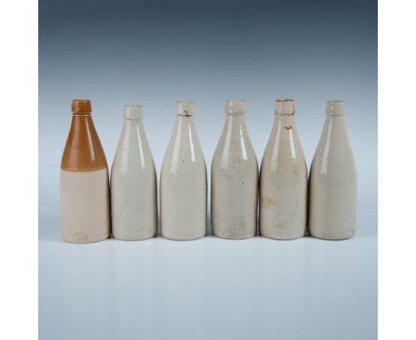 Charming ceramic bottles, including two with the Glasgow stamp. Issued: c. 1900Dimensions: 8.75"H x 3" dia.Condition: Age rel