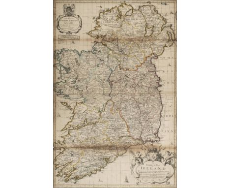 Willdey (George), A correct map of Ireland divided into its provinces, counties, and baronies shewing the roads and the dista