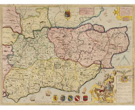 Saxton (Christopher, and Lea, Philip), Sussex, Surrey and Kent by C. S., Corrected & amended with many additions, published G