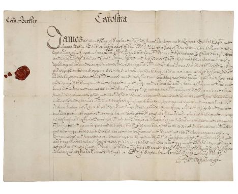 *Carolina. A manuscript legal document or warrant issued by the Court of Pleas at Charlestown, Carolina, 8th September 1688, 