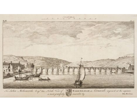 Borlase (William). The Natural History of Cornwall, 1st edition, Oxford: for the author, 1758, engraved folding map, 28 engra