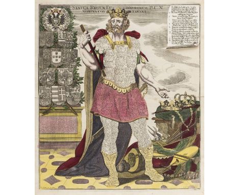 Seutter (Georg Matthaus). The 'Collosi Monarchic':- Statua Regum Europaeorum P.C.N. Nomina Continens, Icon Synoptica Sac. Rom