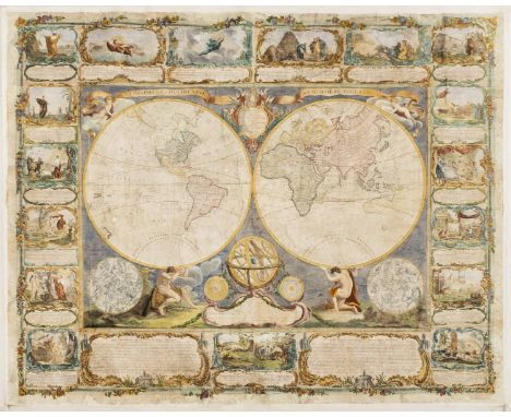 Janvier (Jean & Longchamps, S. G.). Mappe Monde contenant les parties connues du globe terrestre..., Paris, 1754, large wall 