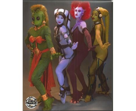 Femi Taylor signed photo. 8x10 colour photo from Star Wars signed by actress Femi Taylor who played Oola, Jabba The Hutts sla
