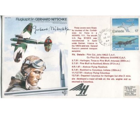 Heinkel Test Pilot Test Pilots Series Commemorative Envelope Dedicated to and Signed by Former Heinkel Chief Test Pilot Gerha