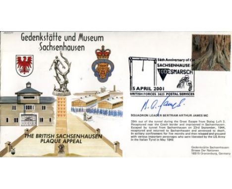 Great Escaper Sachenhausen Plaque Appeal Cover Signed by Sqn Ldr Bertram Arthur Jimmy James Mc Who Was 39th Out of The Tunnel
