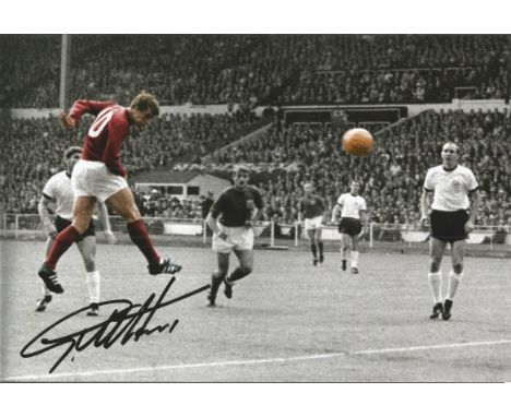 Geoff Hurst Colorized 12 X 8 Photo Depicting Geoff Hurst Heading His First of 3 Goals Against West Germany In The 1966 World 