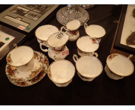 Eleven pieces of Royal Albert Old Country Roses tea service 
