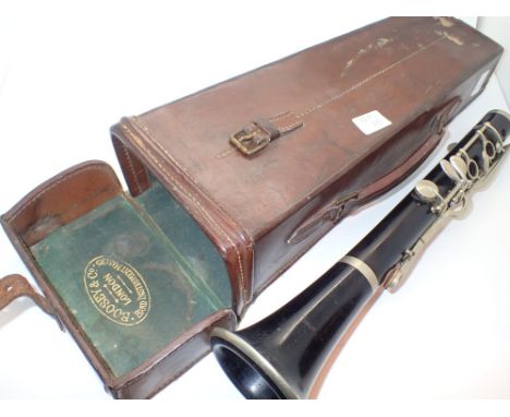 Leather cased late Victorian Boosey and Co London clarinet