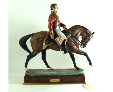 A large and impressive Royal Worcester figure 'Wellington'By Bernard Winskill, raised on plinth base, height 43cm (af)     CO