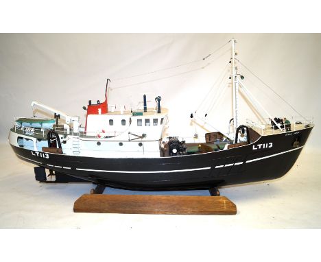 A kit built model designed by I M BarkerTo the scale of 5:16 inch - 1ft, of a trawler 'Boston Arrow' - LT113 Lowestoft, with 