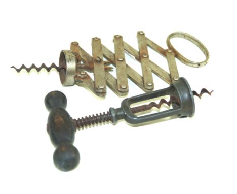 A chrome plated 'Empire' style corkscrewWith ladder action mechanism, impressed makers marks to rim, overall length 36cm, tog