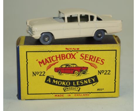 A Matchbox Regular Wheels 22A Vauxhall CrestaWith pale pink/cream body, without windows and plastic wheels, in Matchbox Serie