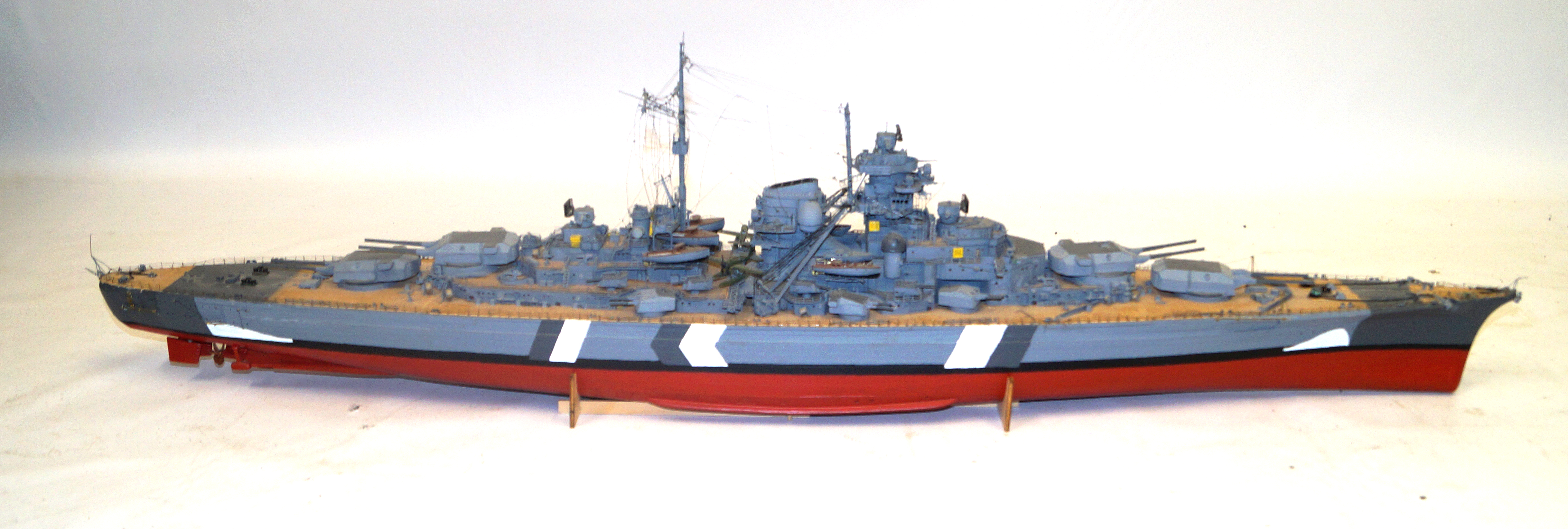 A kit built model of The Bismarck by Hachette With excellent detail ...