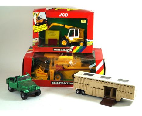 Fifteen boxed Britains agricultural items together with a quantity of Britains and other unboxed farming itemsThe boxed items