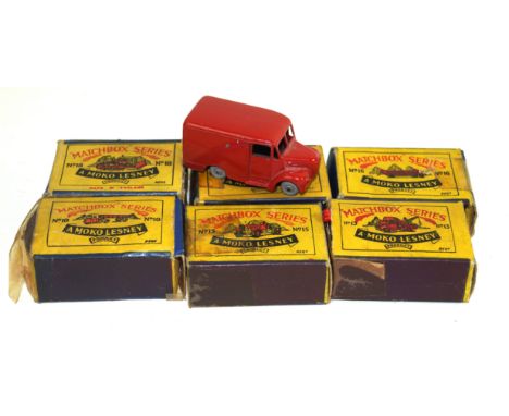 A Matchbox Regular Wheels group of Commercial vehicles Six boxed and two unboxed, with Matchbox Series Moko Lesney boxes, thr