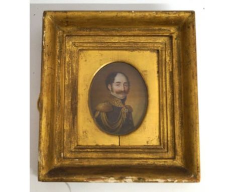 A. F. Blyth (1823) - 'Portrait of an Officer'Oil, oval, signed and dated, approx 13x11cm, inset swept gilt frame.   CONDITION